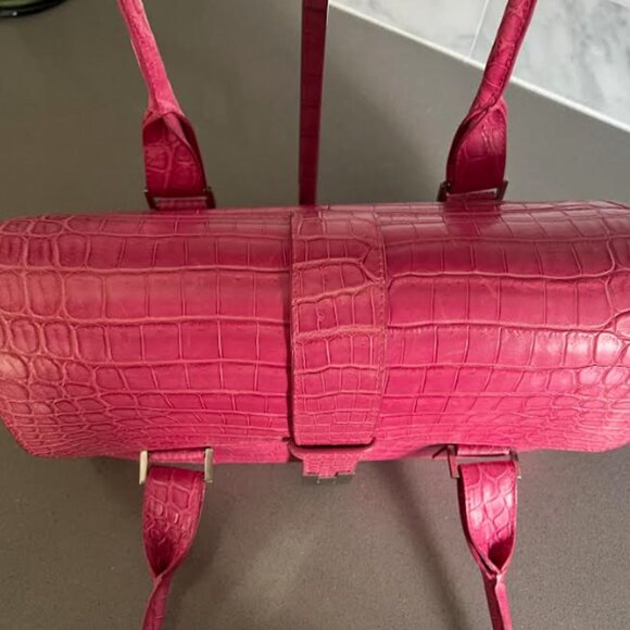$6.2K LAMBERTSON TRUEX PINK CROCODILE PURSE BAG *TIFFANY & CO* - Picture 5 of 12